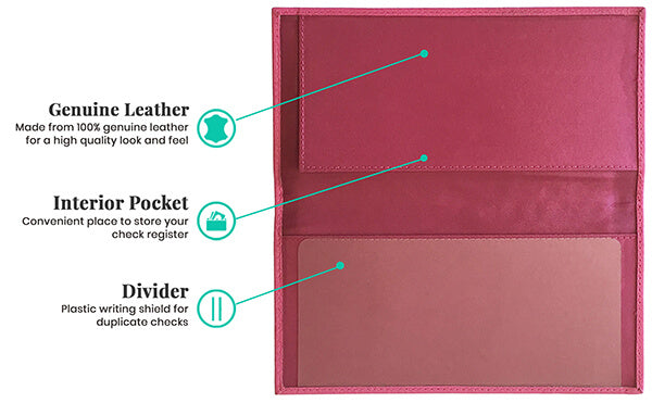 Basic Genuine Leather Checkbook Cover - A&A Creative Designs