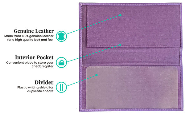 Basic Genuine Leather Checkbook Cover - A&A Creative Designs