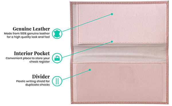 Basic Genuine Leather Checkbook Cover - A&A Creative Designs