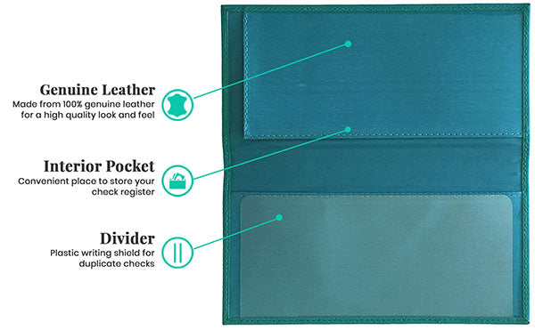 Basic Genuine Leather Checkbook Cover - A&A Creative Designs