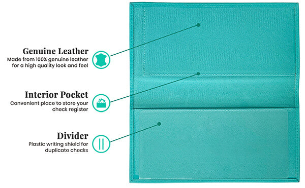Basic Genuine Leather Checkbook Cover - A&A Creative Designs