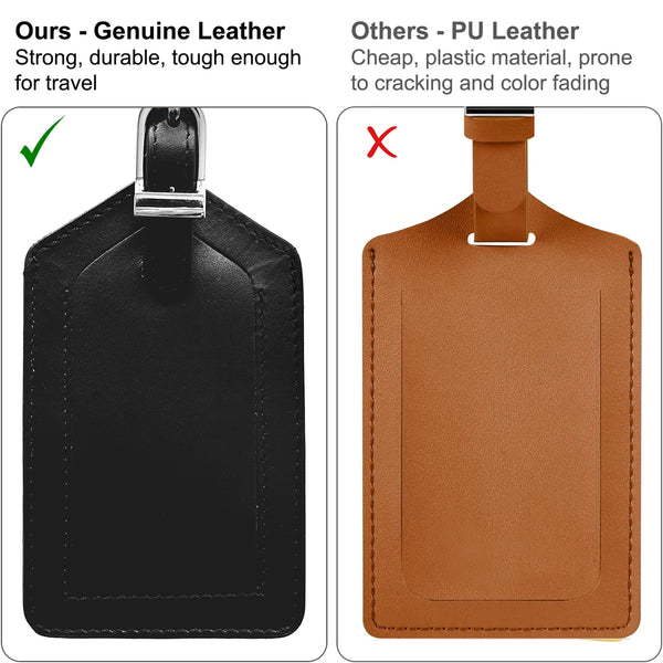 Personalized Monogrammed Leather Luggage Tag