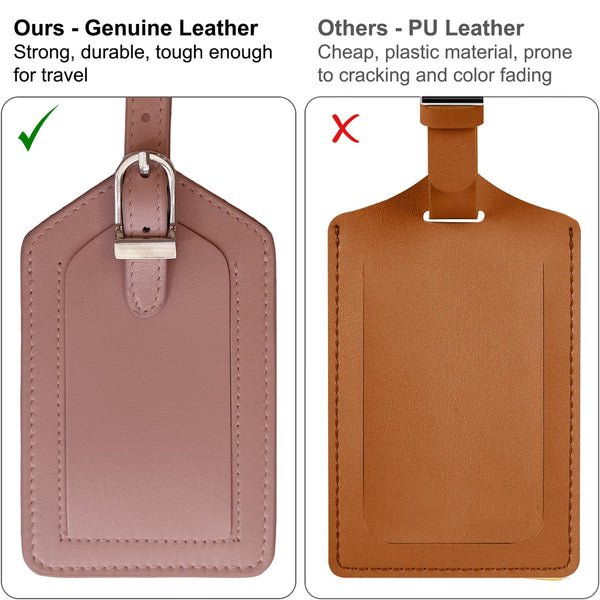 Genuine Top Grain Leather Luggage Tag
