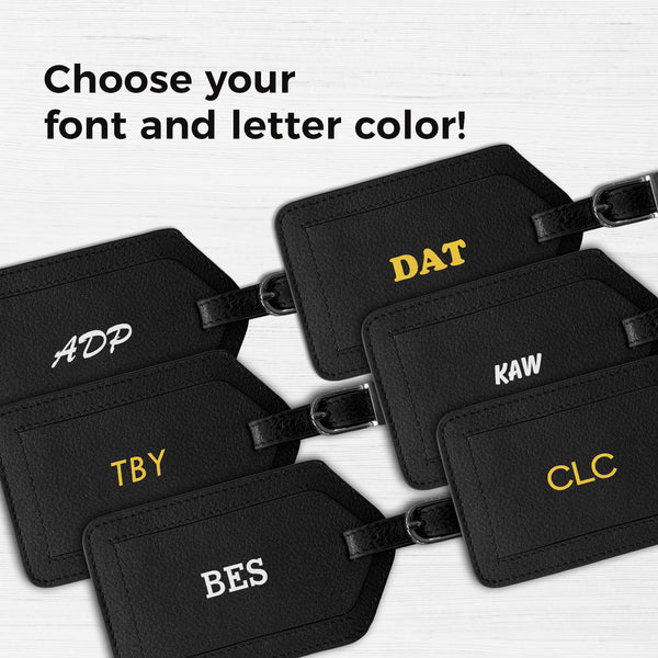 Personalized Monogrammed Leather Luggage Tag - A&A Creative Designs