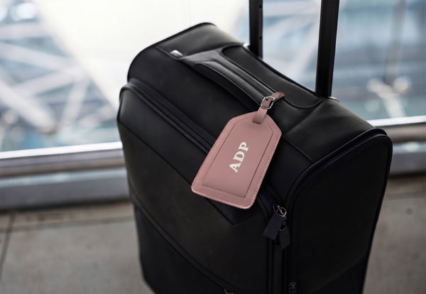 Personalized Monogrammed Leather Luggage Tag