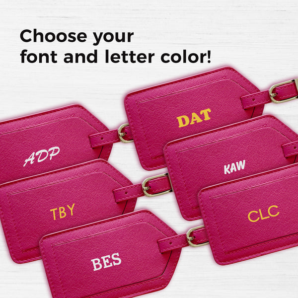 Personalized Monogrammed Leather Luggage Tag - A&A Creative Designs