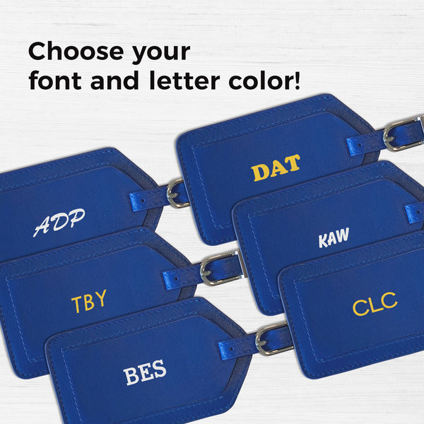 Personalized Monogrammed Leather Luggage Tag - A&A Creative Designs