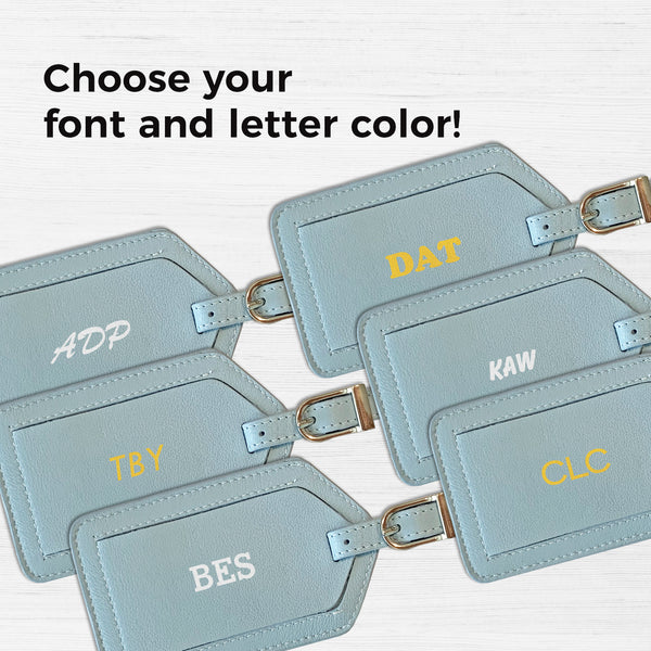 Personalized Monogrammed Leather Luggage Tag - A&A Creative Designs