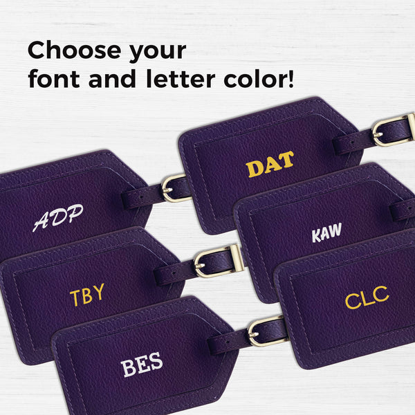 Personalized Monogrammed Leather Luggage Tag - A&A Creative Designs
