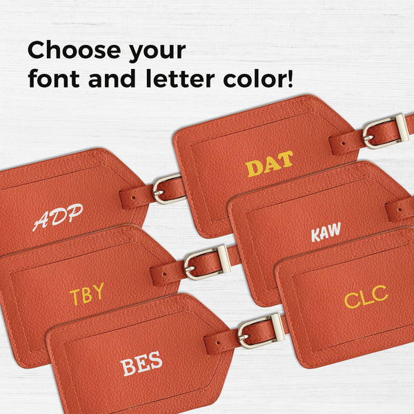 Personalized Monogrammed Leather Luggage Tag - A&A Creative Designs