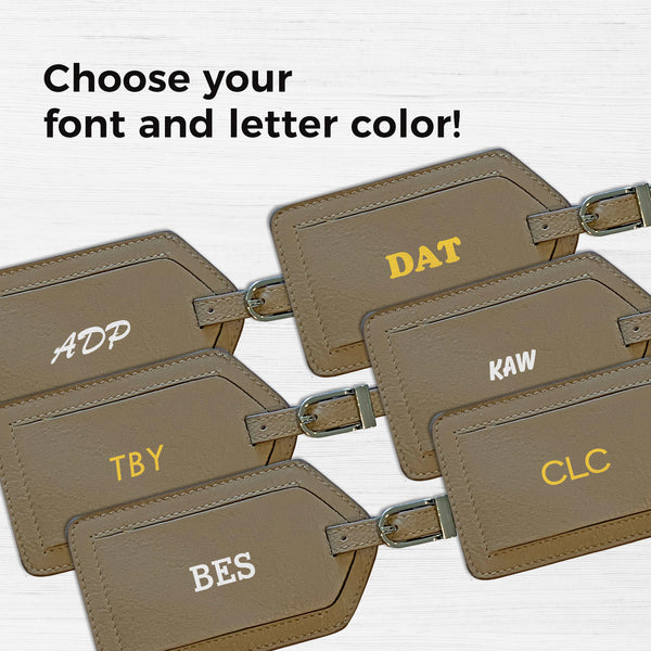 Personalized Monogrammed Leather Luggage Tag - A&A Creative Designs