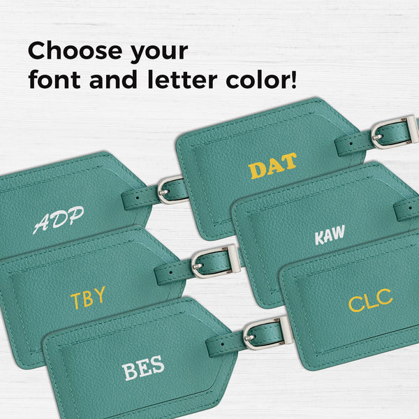 Personalized Monogrammed Leather Luggage Tag - A&A Creative Designs