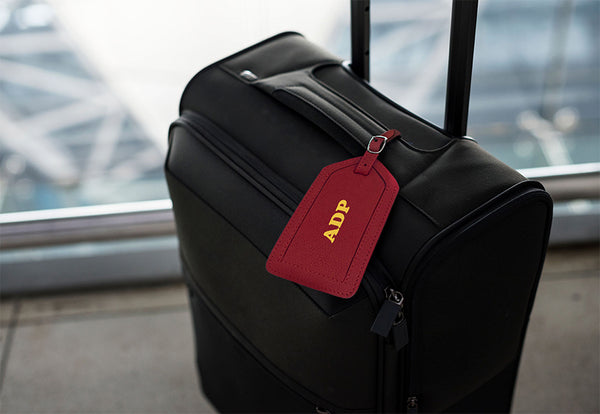 Deluxe Personalized Monogrammed Leather RFID Passport Wallet and Luggage Tag