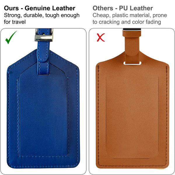 Personalized Monogrammed Leather Luggage Tag