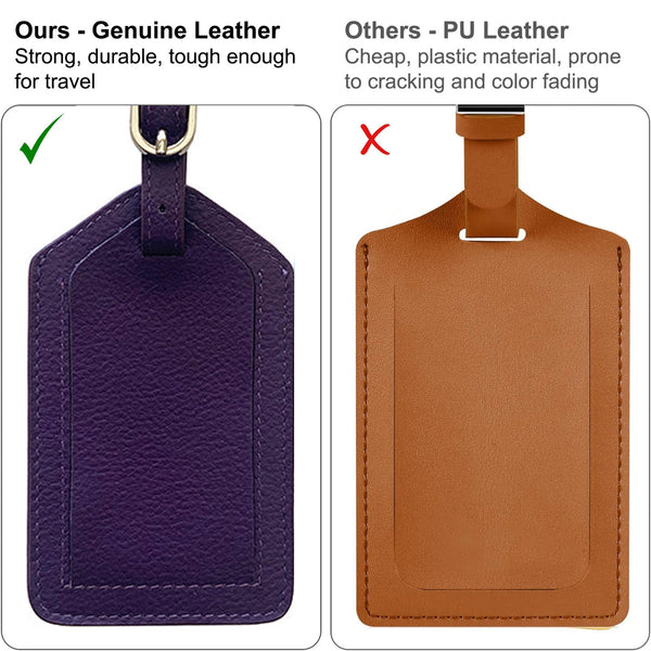 Personalized Monogrammed Leather Luggage Tag