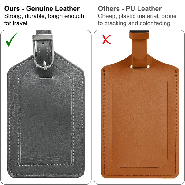 Personalized Monogrammed Leather Luggage Tag