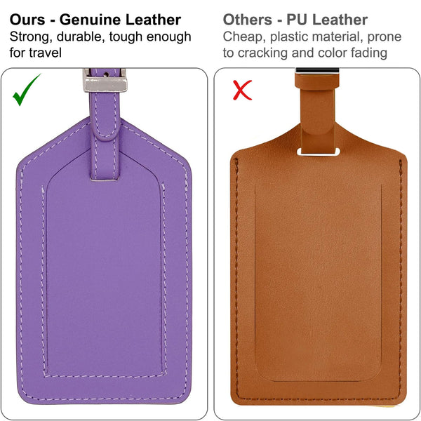 Personalized Monogrammed Leather Luggage Tag