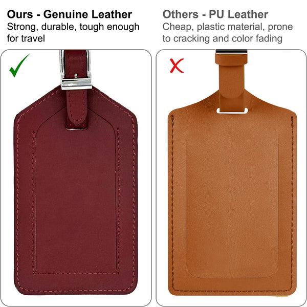 Personalized Monogrammed Leather Luggage Tag