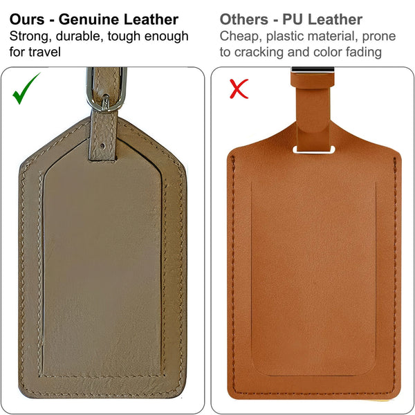 Personalized Monogrammed Leather Luggage Tag