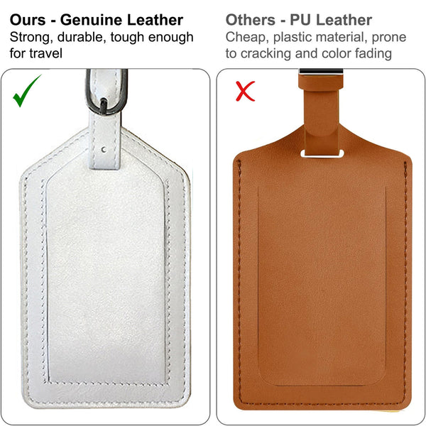 Personalized Monogrammed Leather Luggage Tag
