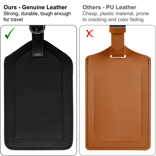 Personalized Monogrammed Leather Luggage Tag - A&A Creative Designs