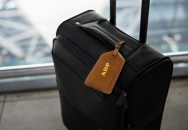 Personalized Monogrammed Leather Luggage Tag - A&A Creative Designs