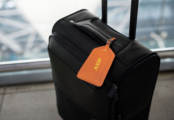 Personalized Monogrammed Leather Luggage Tag - A&A Creative Designs