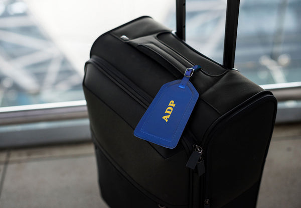 Personalized Monogrammed Leather Luggage Tag - A&A Creative Designs