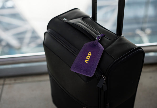 Personalized Monogrammed Leather Luggage Tag - A&A Creative Designs