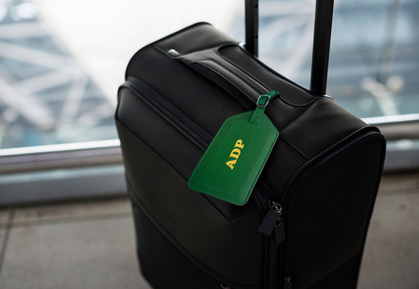 Personalized Monogrammed Leather Luggage Tag - A&A Creative Designs