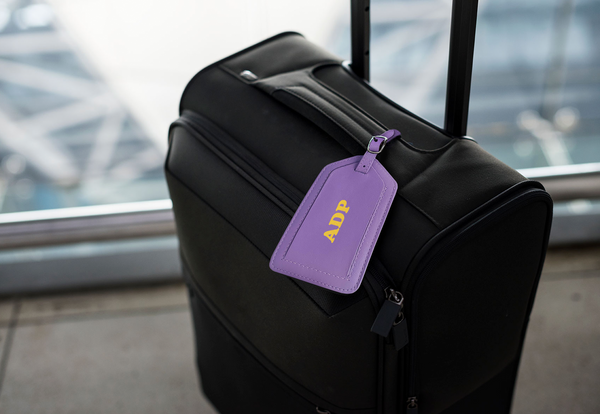 Personalized Monogrammed Leather Luggage Tag - A&A Creative Designs