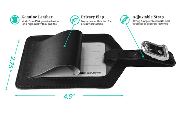 Personalized Monogrammed Leather Luggage Tag