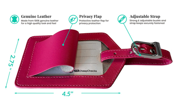 Personalized Monogrammed Leather Luggage Tag