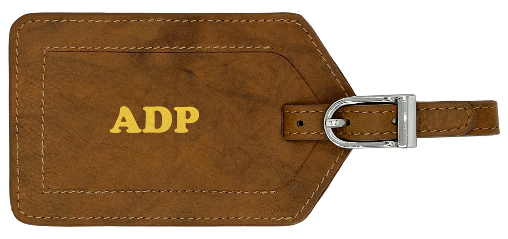 Personalized Monogrammed Leather Luggage Tag - A&A Creative Designs