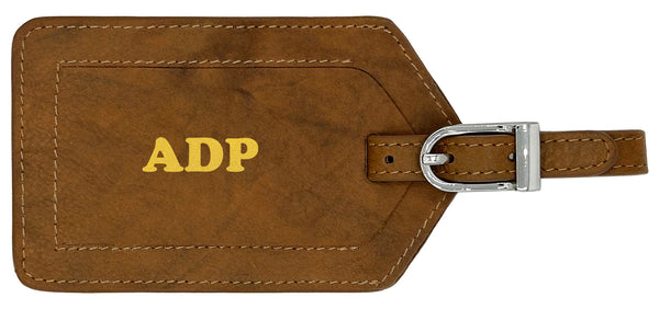 Personalized Monogrammed Leather Luggage Tag - A&A Creative Designs