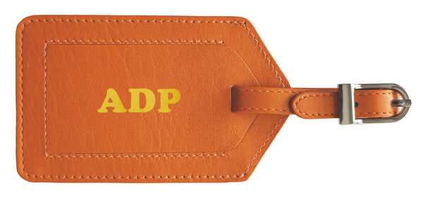 Personalized Monogrammed Leather Luggage Tag