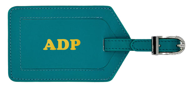 Personalized Monogrammed Leather Luggage Tag