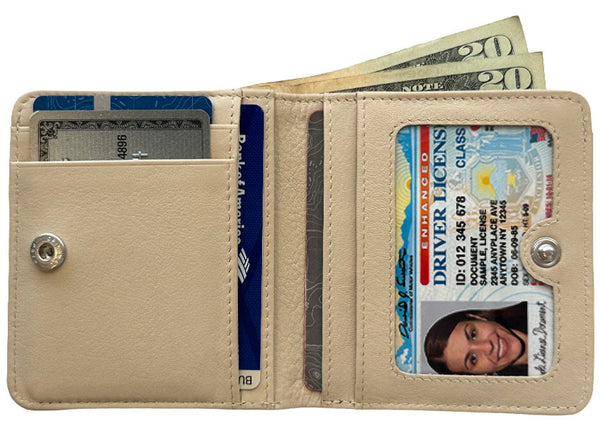 Personalized Genuine Leather Womens Mini Wallet - A&A Creative Designs
