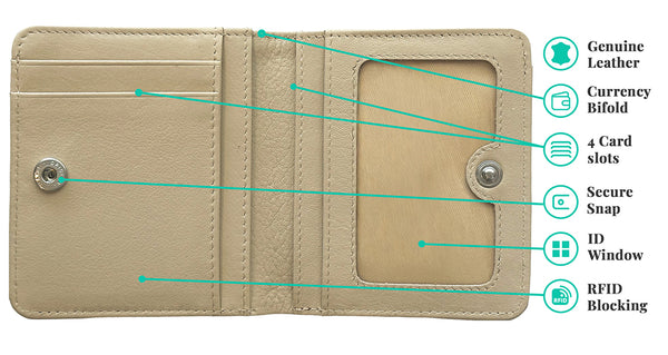 Personalized Genuine Leather Womens Mini Wallet - A&A Creative Designs