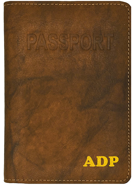 Personalized Monogrammed Leather RFID Passport Cover Holder - A&A Creative Designs