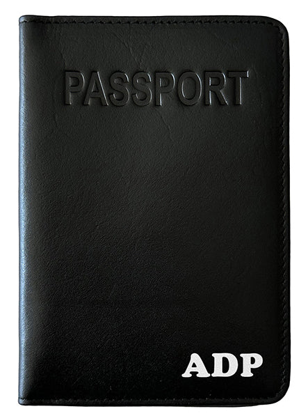 Personalized Monogrammed Leather RFID Passport Cover Holder - A&A Creative Designs