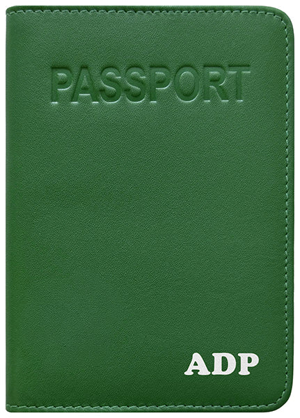 Personalized Monogrammed Leather RFID Passport Cover Holder