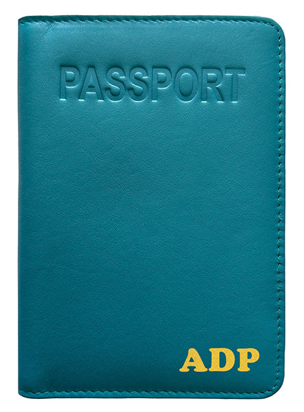 Personalized Monogrammed Leather RFID Passport Cover Holder - A&A Creative Designs