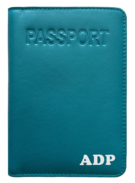 Personalized Monogrammed Leather RFID Passport Cover Holder - A&A Creative Designs