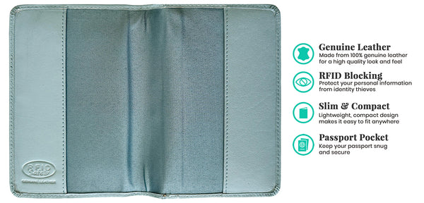 Personalized Monogrammed Leather RFID Passport Cover Holder - A&A Creative Designs