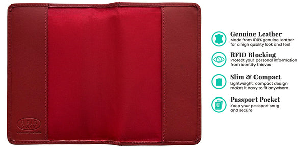 Personalized Monogrammed Leather RFID Passport Cover Holder and Luggage Tag