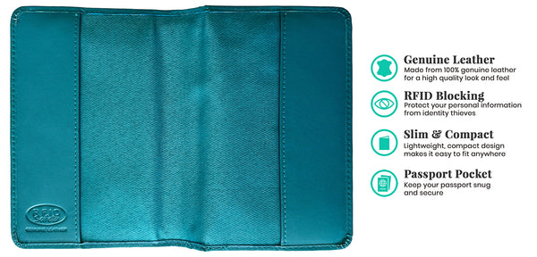 Personalized Monogrammed Leather RFID Passport Cover Holder - A&A Creative Designs