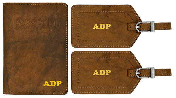 Personalized Passport Cover Holder and 2 Luggage Tags - A&A Creative Designs