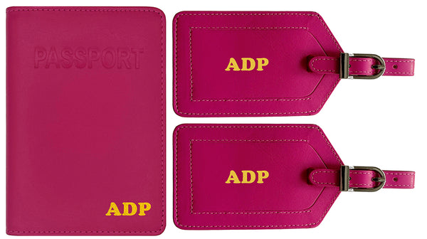 Personalized Passport Cover Holder and 2 Luggage Tags - A&A Creative Designs