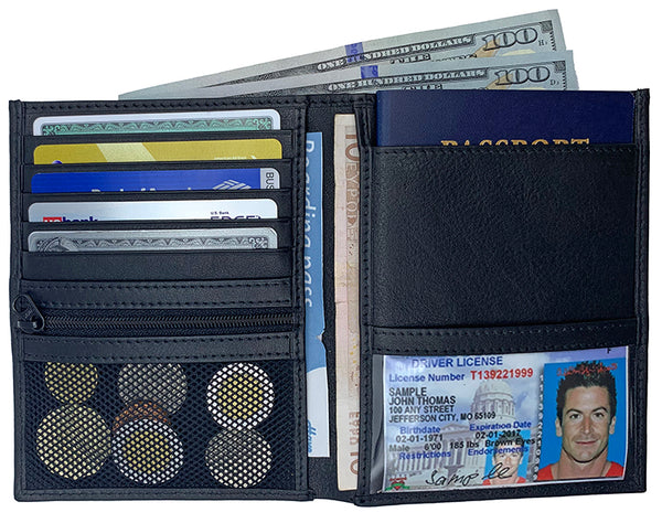 Deluxe Personalized Monogrammed Leather RFID Passport Wallet and Luggage Tag